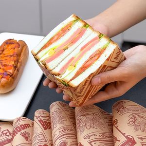 Customized Printed Greaseproof <b>Paper</b> for Sandwich French Fries Fried Chicken & Bread-Eco-Friendly & Recyclable <b>Food</b> <b>Wrapping</b> - Product Image 2