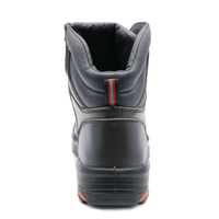 MAXITOUGH Bottes de travail en cuir gaufré grain de soudure avec embout en acier PU/semelle en caoutchouc Protection de la semelle extérieure Bottes de sécurité minière pour hommes