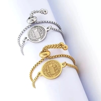 Bracelets religieux chrétiens catholiques en acier inoxydable Benitosan Benitos pour femmes, bijoux fins et élégants