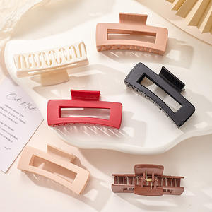 مشبك شعر مربع من السيليكون الناعم بطول 10.<span class=keywords><strong>3</strong></span> سم بلون غير لامع وشعار مخصص، مشبك مرن للفتيات - Product Image 4