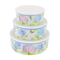 Service de table en mélamine de style vintage avec couvercle en PE, compatible lave-vaisselle, kit d'ustensiles, boîte de conservation pour réfrigérateur, autocollants décoratifs