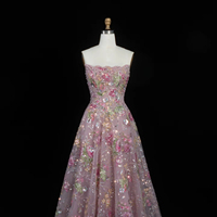 Robes de soirée et de bal Jancember LSZ460, rose scintillant, col bateau, sequins, coupe trapèze
