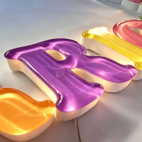Lettres en relief 3D personnalisées en LED pour décoration intérieure, en acrylique et aluminium, avec éclairage LED