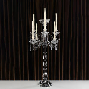 Candelabro de Cristal de 5 Brazos con Forma de Pastinaca, Decoración para Bodas y Hogar, Portavelas de Cristal - Product Image 3