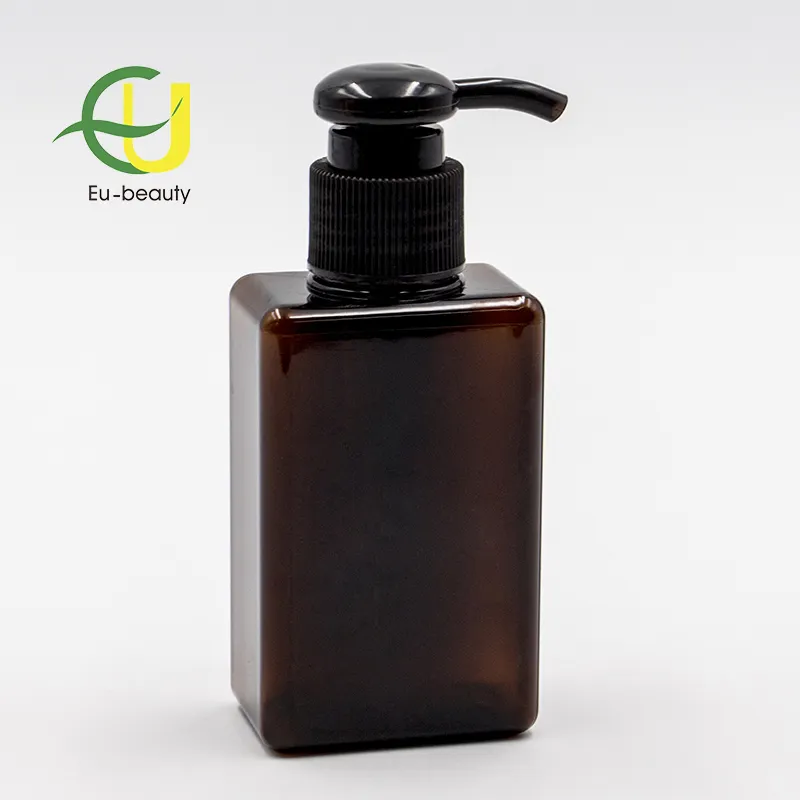 Kemasan sampo Eco mewah 200ml 350ml botol Losion kosmetik kosong botol Lotion pompa Losion petg daur ulang plastik hitam