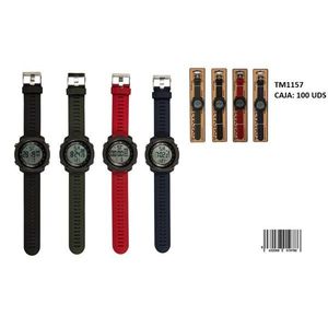 Timemark <b>Square</b> Classic Digital Watch Gold Metal Band 30M Water Resistant Men's Chronograph - Product Image 5