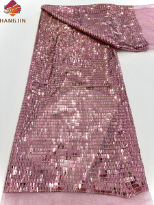 Luxus Shining <span class=keywords><strong>Sequence</strong></span> Lace Stoffe Mode Mehrfarbige Pailletten Stickerei Tüll Mesh Lace Stoff für Abend Party Kleider - Product Image 5