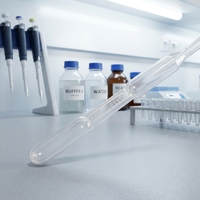 Pipettes de transfert jetables stériles individuelles transparentes à double bulbe, volume précis 50ul, 80ul, 100ul