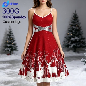 <span class=keywords><strong>Vestido</strong></span> de mujer con estampado de alces, estilo nuevo 2026, cuello corazón y sin mangas, venta al por mayor personalizada - Product Image 1
