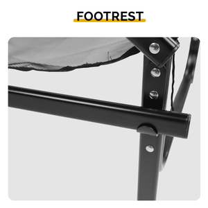 Lumina 26in <b>Folding</b> Director <b>Chair</b> <b>Garden</b> <b>Chair</b> Solid <b>Wood</b> Stainless Steel PVC Outdoor Durable Portable - Product Image 2