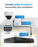 4COVR PoE Sicherheitskamerasystem 8 Kanäle, 6X 5MP IK10 Vandalensichere Kommerzielle Kabelgebundene IP-Dome-Kamera IP67 KI-Bewegungserkennung
