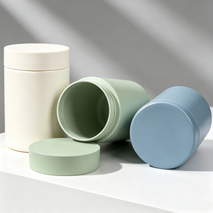 Envase de Plástico Cilíndrico con Recubrimiento Mate Suave al Tacto, Logotipo OEM, Múltiples Tamaños y Colores, Contenedor para Almacenamiento de Polvos para el Cuidado de la Piel y la Salud - Product Image 1