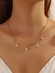 Catena per clavicola da donna in oro e argento, - Product Image 6