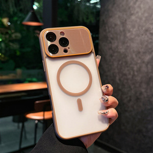 Business large window camera protect matte magnetic mobile phone case Frosting transparent antiskid <b>cover</b> for iPhone 17Air 16E - Product Image 6