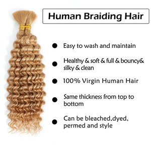 Cabello Remy Vietnamita a Granel, Mechones de Cabello Humano Virgen con Doble Trama para Trenzas Boho, Rizado Profundo - Product Image 2