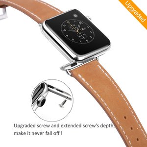 Marge Plus compatibile con cinturino Apple Watch 42mm 44mm, cinturino di ricambio in vera pelle compatibile con cinturino Apple Watch - Product Image 4