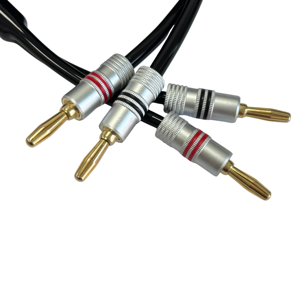 Câble audio pour enceintes home <span class=keywords><strong>cinéma</strong></span>, prix usine, cuivre nu plaqué or, connecteur 2 bananes, gaine PVC tressée - Product Image 5