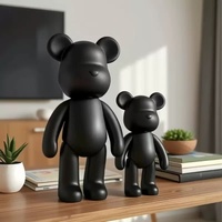 Sculpture d'ours fluide DIY du fabricant, figurine d'ours noir faite à la main, ours fluide noir graffiti pour la peinture des enfants, décoration intérieure