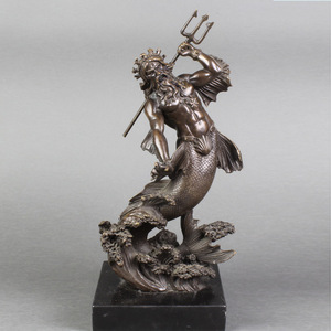 Nghệ thuật đồng tùy chỉnh tượng Hy Lạp cổ đại <span class=keywords><strong>Neptune</strong></span> với cá heo điêu khắc - Product Image 4