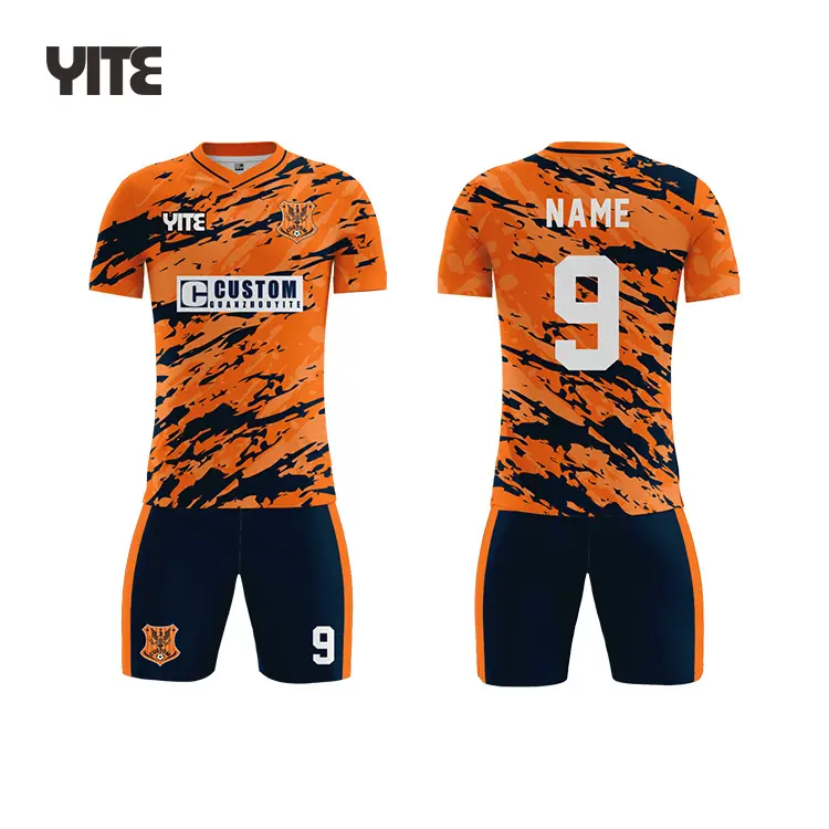 Uniforme de maillot de football personnalisé de haute qualité vente en gros de maillot de football avec logo d'équipe imprimé en polyester