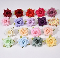 Vente chaude 6*6cm Artificielle Rose Têtes De Fleurs Avec Goutte D'eau pour La Fête De Mariage DIY Gâteau Accessoires Fleur Mur Décor