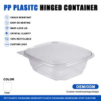 Boîte rectangulaire transparente en plastique PP personnalisée de 40 oz, conteneur alimentaire jetable avec couvercle