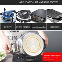 Ensemble de 3 casseroles classiques écologiques en acier inoxydable 304 avec couvercle en verre, sans revêtement, universel pour tous les types de cuisinières