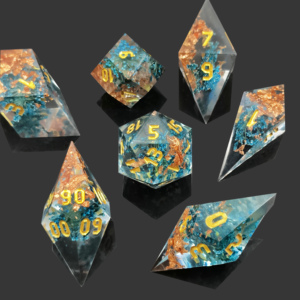 Mini planète en gros sculpté résine écologique mdn dés Dragon et donjon thème polyédrique arêtes vives <span class=keywords><strong>RPG</strong></span> jeu de société ensemble de dés - Product Image 5