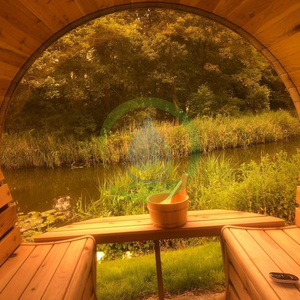 Kabin Sauna barel Cedar inframerah kayu luar ruangan Modern untuk 2-3 orang dengan jendela panorama - Product Image 6