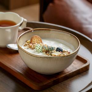 Yunhuang Series Nostalgic Asymmetrical Ceramic Bowls Kiln-Turned <b>Tableware</b> for Japanese Noodles Cross-Border Special Plates - Product Image 2