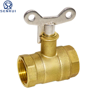 Robinet à bille en laiton manuel OEM haute température, verrouillable, 1/2 po et 1 po, pour compteur d'eau, avec verrouillage croisé et interrupteur de tuyau à clé