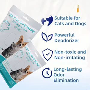 Guantes Desechables de Material Spunlace para Limpieza de Mascotas y Toallitas Húmedas Biodegradables de 15x15cm para Perros, Marca Waras - Product Image 3