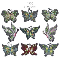 Patch brodé thermocollant grand format 15 cm, motif Papillon de rêve, pour la décoration de vêtements DIY, en dentelle
