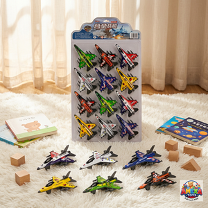 Avión de Combate de Aleación, Estilo Dibujos Animados, Modelo de Avión de Inercia con Retroceso, Juguete en Caja de Regalo - Product Image 2