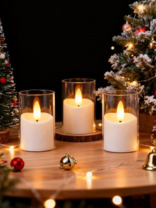Wholesale ABS LED Pillar Candles 3D Flame <b>Battery</b> <b>Operated</b> Flickering for Weddings Birthdays Holiday Home Decoration - Product Image 2