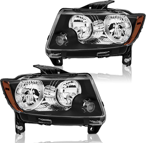 Conjunto de Faros Delanteros Compatibles con Jeep Grand Cherokee 2011-2013 y Compass 2011-2017, Reemplazo de Faros Halógenos Originales / NO COMPATIBLE con HID - Product Image 4