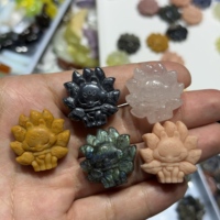 En gros, Breloques renard à neuf queues en cristal naturel brut et pierres précieuses mélangées, pendentifs en vrac pour la revente en bijouterie, colliers et projets DIY Feng