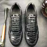 Chaussures décontractées pour hommes Goodyear tendance, baskets de haute qualité en cuir de crocodile véritable, chaussures de marche en peau d'alligator pour hommes