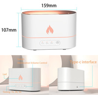 Diffuseur d'humidificateur d'eau d'air d'arôme de brume fraîche de chambre à la maison Humidificateur ultrasonique portatif de lumière de feu d'Usb