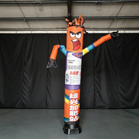Sky Dancer gonflable personnalisé de 6 m, imprimé UV, orange, avec ventilateur intégré, résistant au soleil, imperméable, en Oxford, facile à installer, pour la publicité extérieure