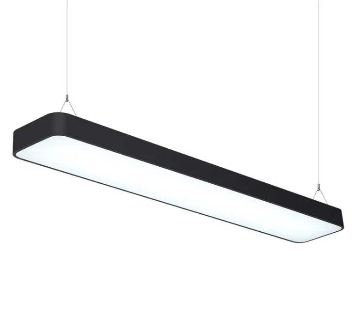 Olhos protege luz led retangular ra97 60w 5000k, carcaça preta, led painel de luz para sala de aula usando