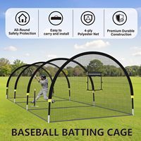 Cages de frappe de baseball portables pour l'entraînement en extérieur, avec filet et cadre pour softball, poteaux en fibre de verre de 12,7 mm et sac de transport