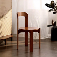 Chaise de style vintage avec dossier, chaise de salle à manger pour cafés et restaurants, empilable, en bois massif, meubles de maison