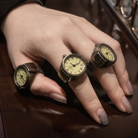 Montre à doigt unisexe en acier inoxydable style punk vintage, exquise, à quartz analogique, pour usage quotidien