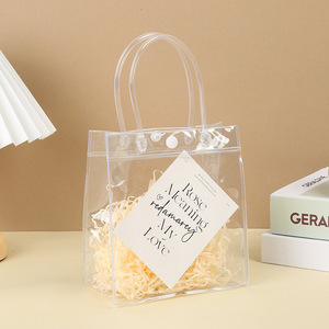 Sacs en plastique transparents de rêve, sacs cadeaux en PVC avec poignées, pour fêtes, mariages, bonbons, souvenirs, emballage 0120 - Product Image 3