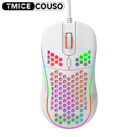 Ratón Gaming de Oferta 7200DPI, Mouse Ergonómico 6D con RGB, Óptico con Cable USB para Computadora, Oficina y Jugadores, Diseño de Panal