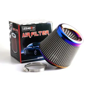 JDMotorsport88 3 "76mm Neo Chrome Filtre d'admission d'air de course automobile haute performance