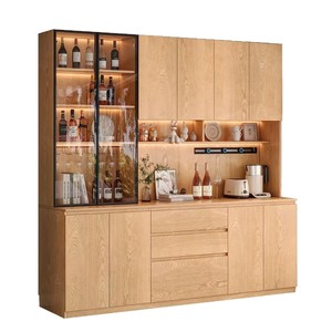 Oak <b>Sideboard</b> Wall Mounted Tall <b>Cabinet</b> 900mm Plus Solid Wood Storage Wine <b>Cabinet</b> Living Room <b>Kitchen</b> Use - Product Image 4