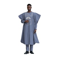 Nouvelles Robes Traditionnelles Africaines Brodéées pour Hommes Musulmans, Pantalons Style Ethnique, Vêtements en Gros, Ensembles Amples pour Hommes, Tenues
