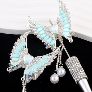 ลูกปัดหลุมตรงดินโพลิเมอร์รูปผีเสื้อไข่มุกเครื่องประดับสร้อยคอห่วงโซ่ใส่โทรศัพท์มือถือแบบทำมือ - Product Image 1